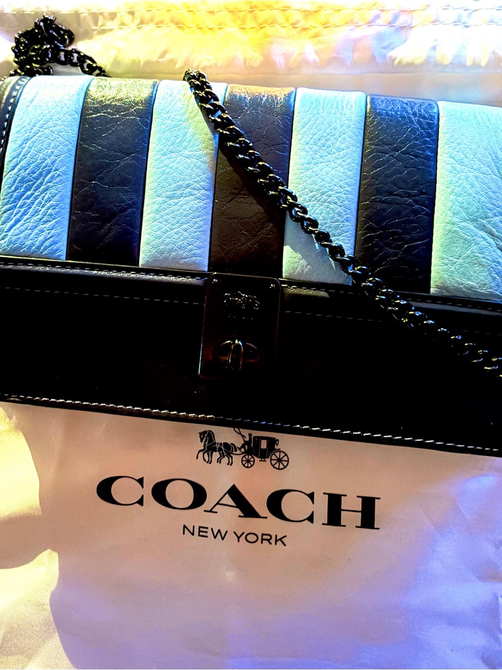 Authentic Coach Hutton Colorblock Shoulder Bag - Picture 7 of 12